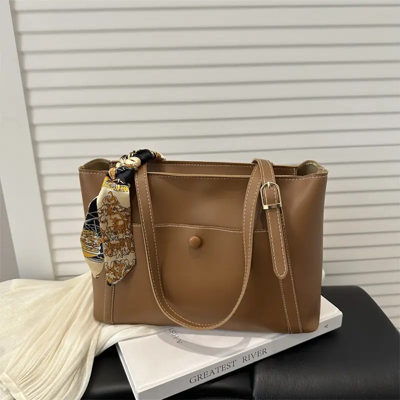 Women Satchel Bag Brown Leather Large Capacity Crossbody - Image 5
