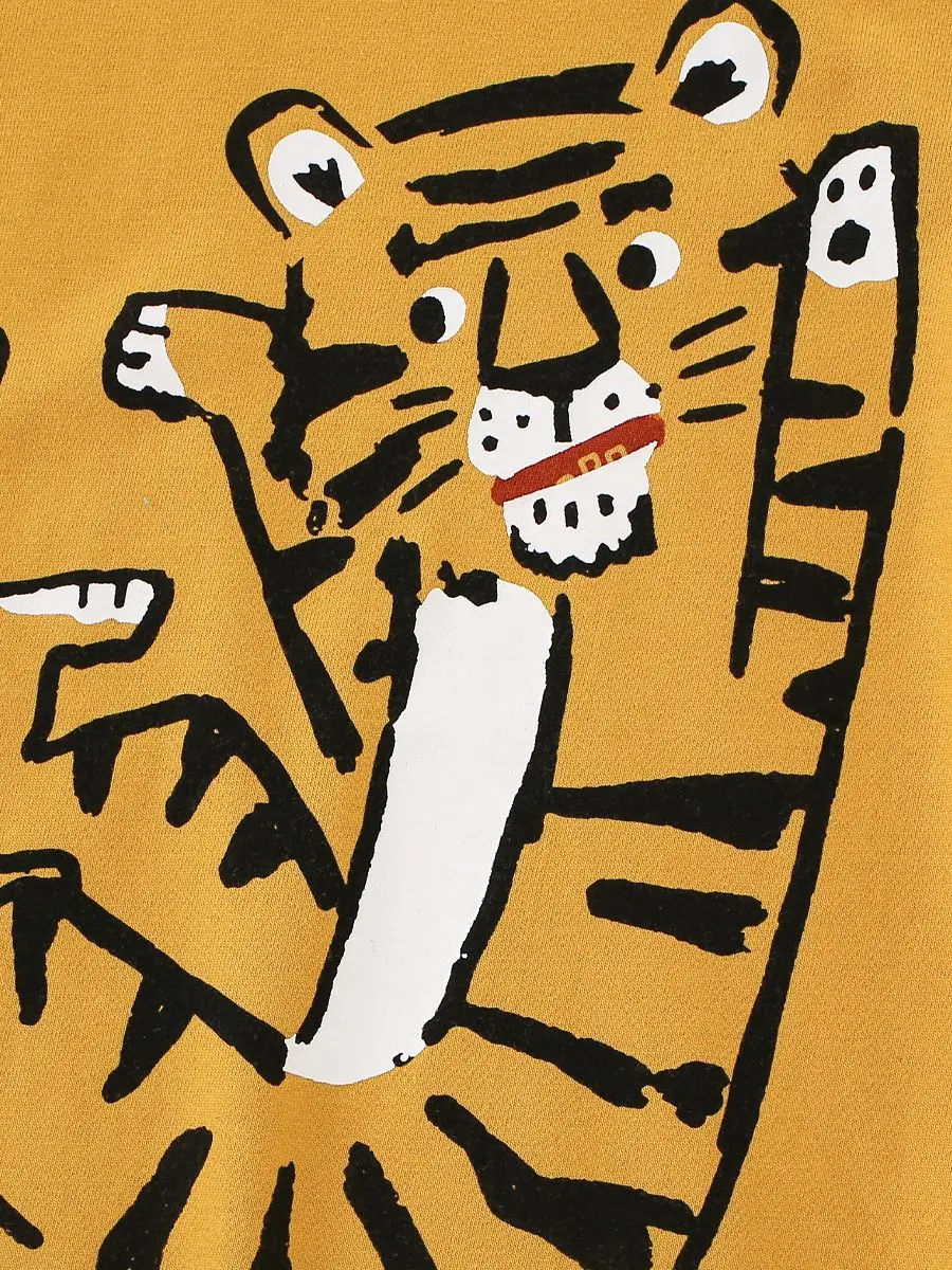 Pure Cotton Cartoon Tiger T-Shirt for Boys Summer Wear - Image 6