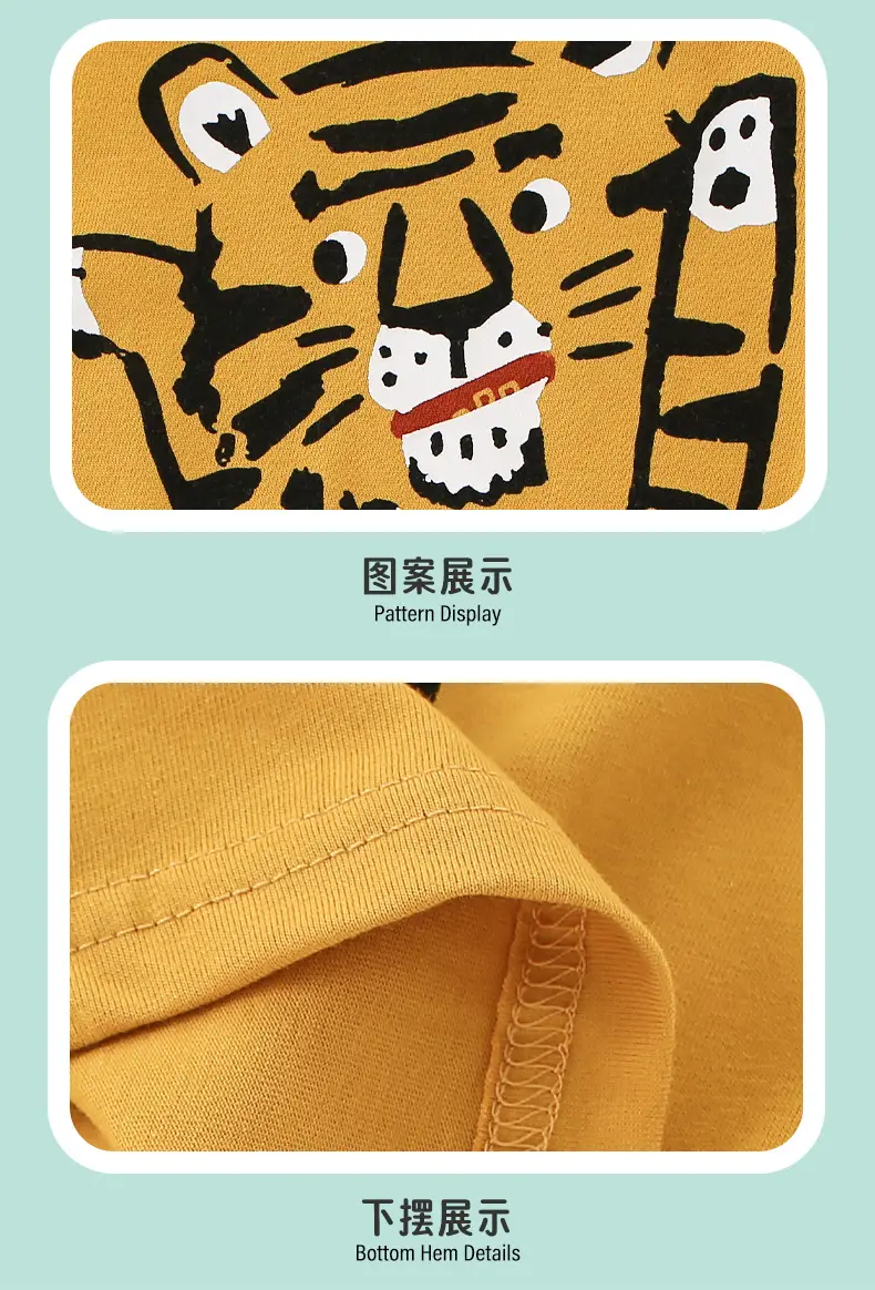 Pure Cotton Cartoon Tiger T-Shirt for Boys Summer Wear — feature 8