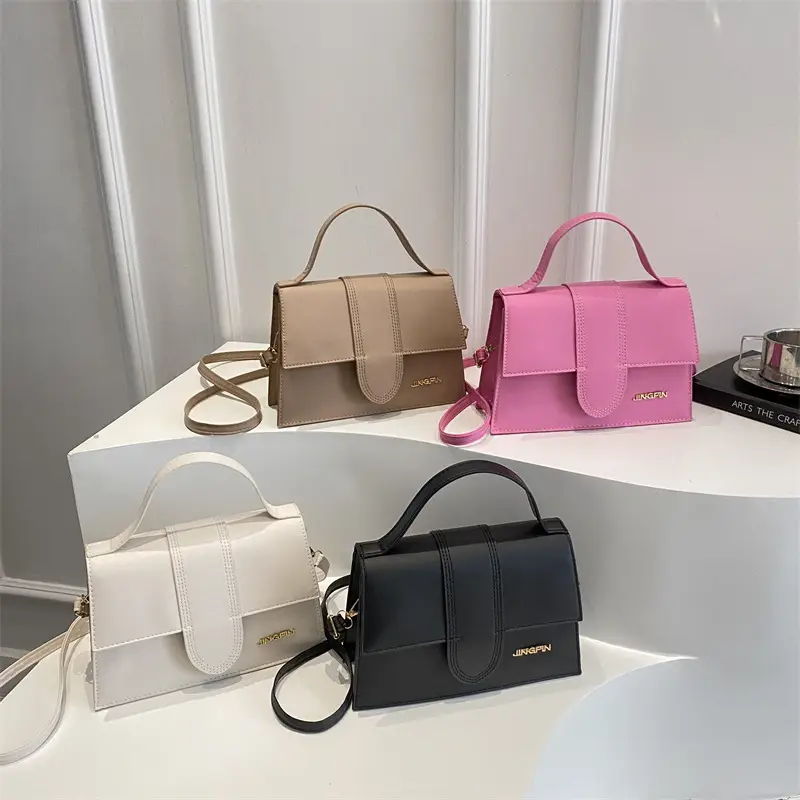 Pink Leather Crossbody Bag for Women - Image 8