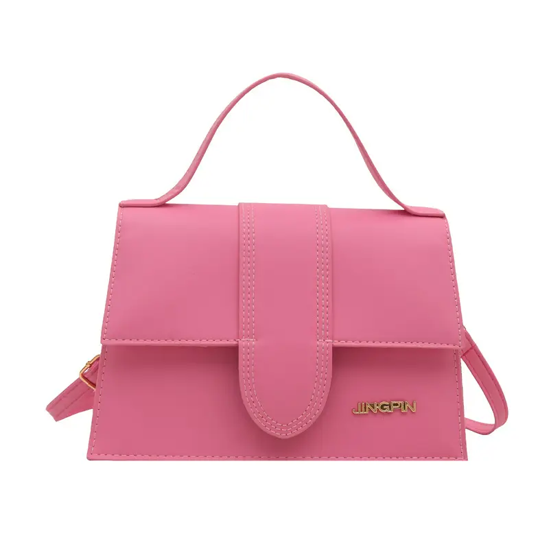 Pink Leather Crossbody Bag for Women - Image 9