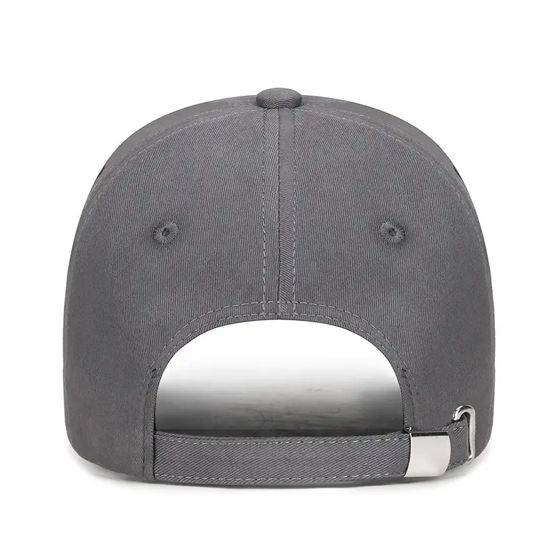 Korean Style Grey Baseball Cap for Women with Letter Embroidery