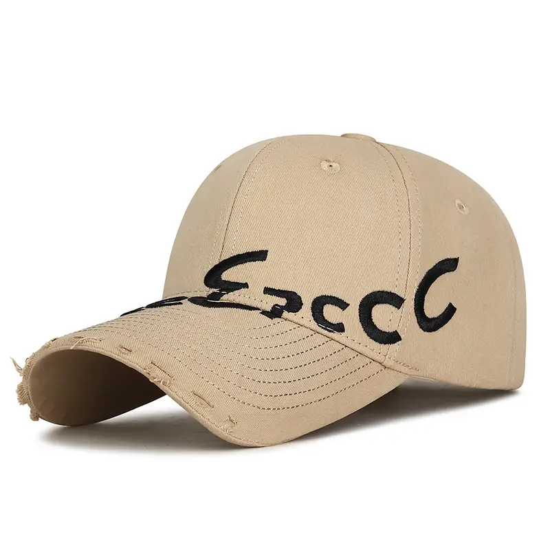 Korean Style Grey Baseball Cap for Women with Letter Embroidery