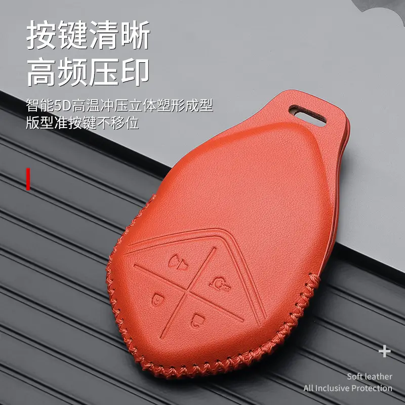 Red Leather Key Cover with Buckle for Men - Image 36