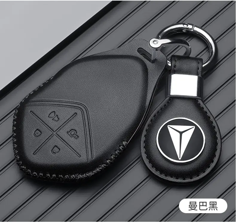Red Leather Key Cover with Buckle for Men — feature 10
