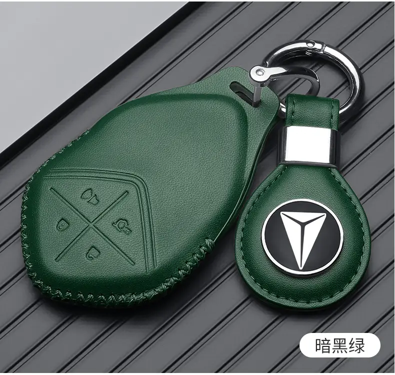 Red Leather Key Cover with Buckle for Men — feature 12