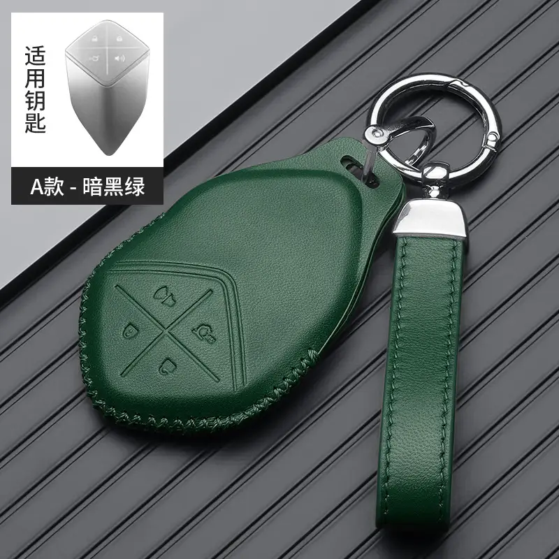 Red Leather Key Cover with Buckle for Men - Image 10