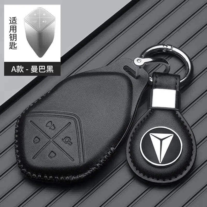 Red Leather Key Cover with Buckle for Men - Image 13