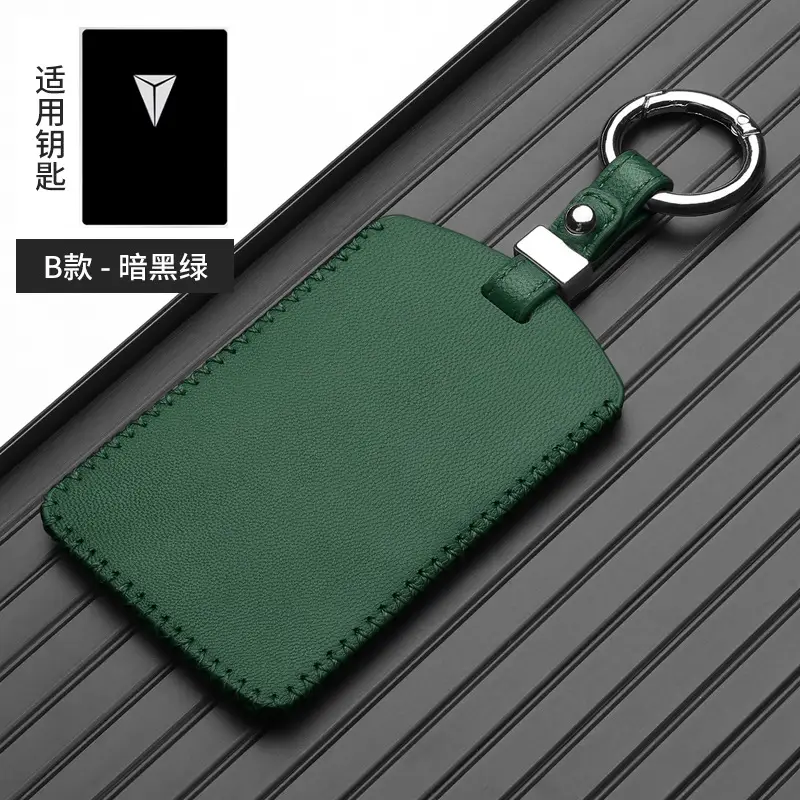 Red Leather Key Cover with Buckle for Men - Image 18