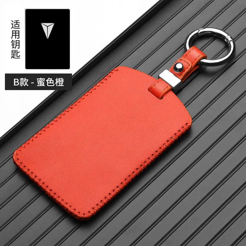 Red Leather Key Cover with Buckle for Men - Image 20