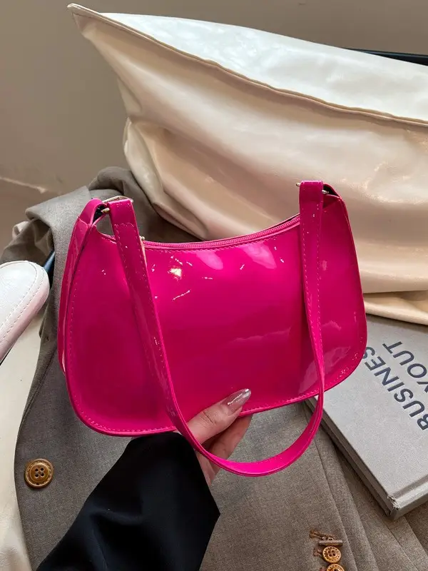 Retro Patent Leather Handheld Bag for Women - Image 7
