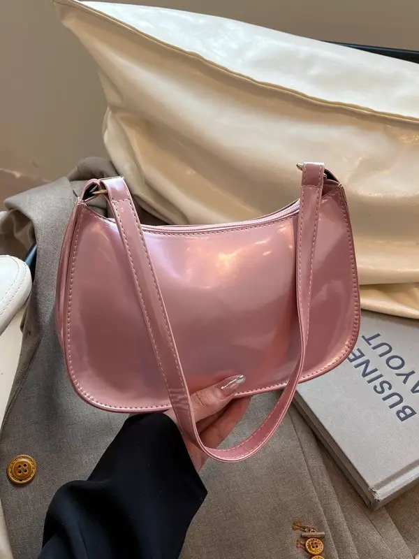 Retro Patent Leather Handheld Bag for Women - Image 8
