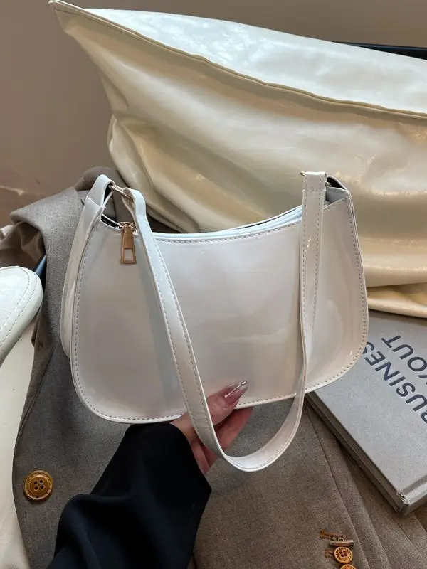 Retro Patent Leather Handheld Bag for Women - Image 9