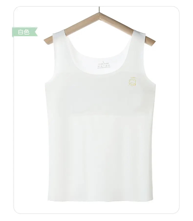 Girls' Development Period Anti-Bump Vest for Girls, Primary School Students, Junior High School Students, Underwear for Female Students, Summer Ice Silk See-Through — feature 10