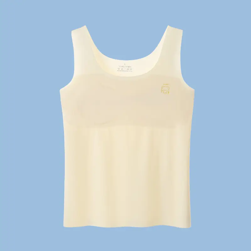 Girls' Development Period Anti-Bump Vest for Girls, Primary School Students, Junior High School Students, Underwear for Female Students, Summer Ice Silk See-Through