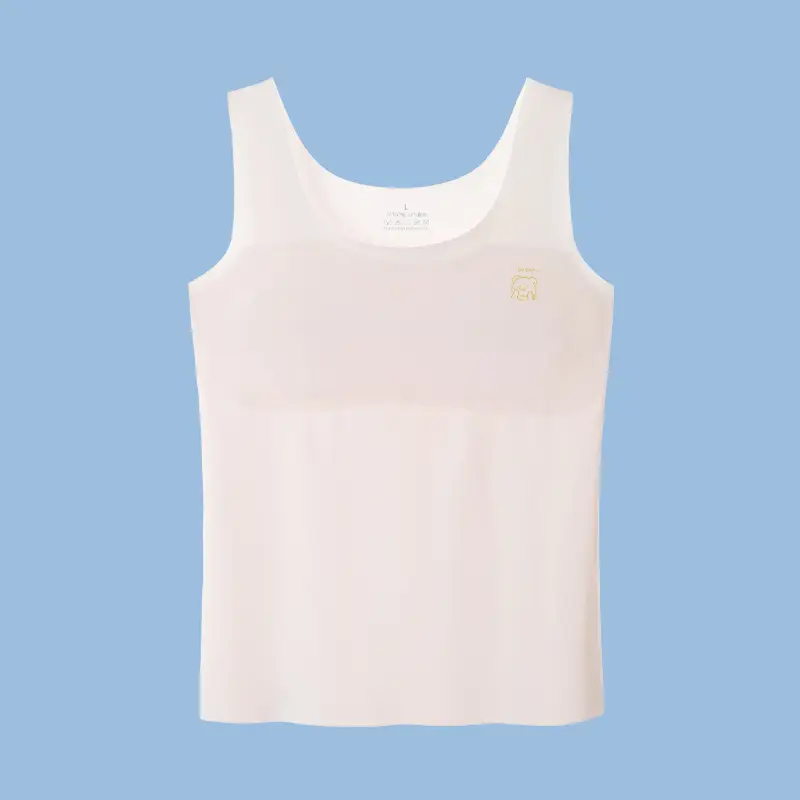 Girls' Development Period Anti-Bump Vest for Girls, Primary School Students, Junior High School Students, Underwear for Female Students, Summer Ice Silk See-Through