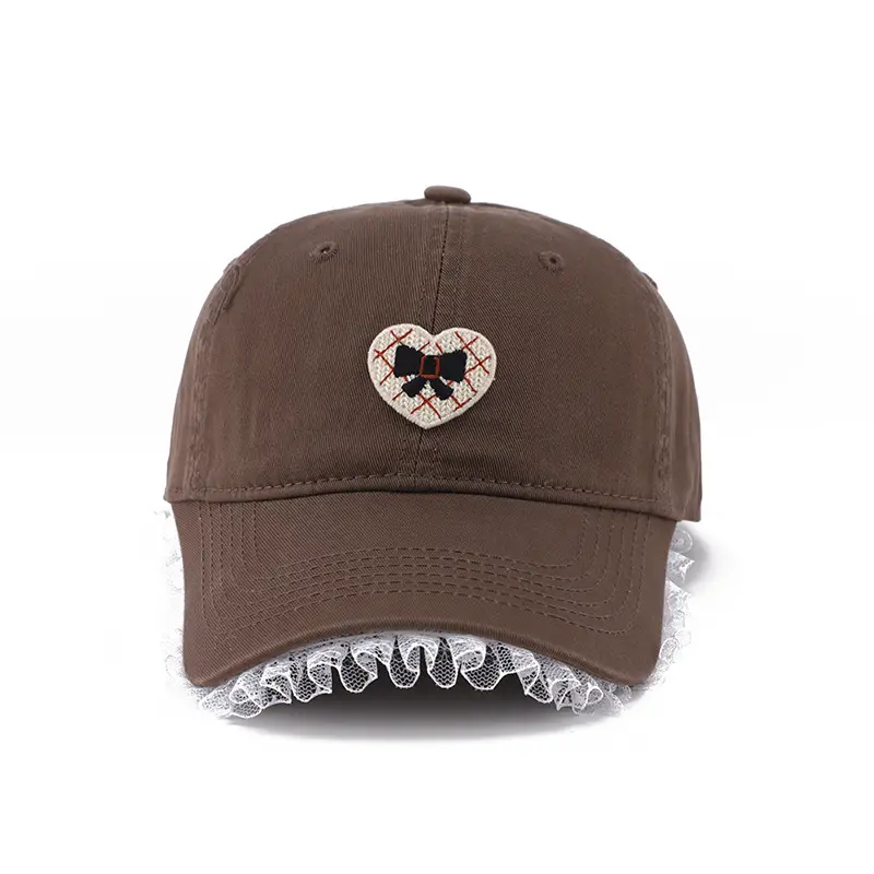 Black Heart Embroidered Girl Cap Korean Style — feature 10