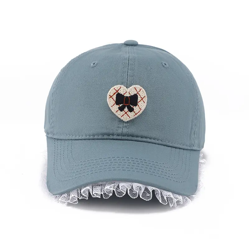 Black Heart Embroidered Girl Cap Korean Style — feature 12