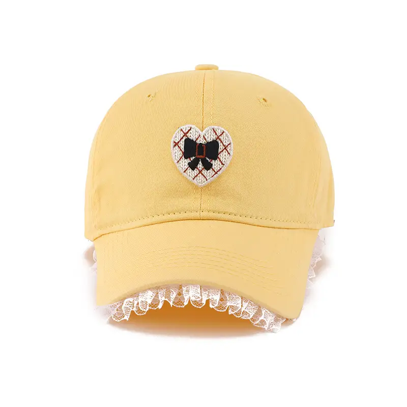 Black Heart Embroidered Girl Cap Korean Style — feature 17