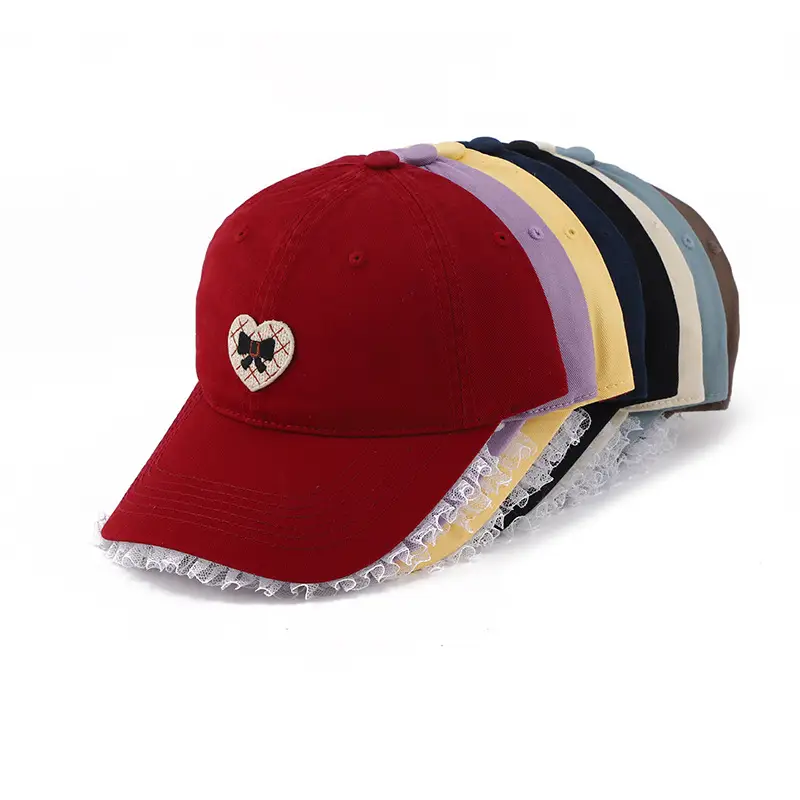 Black Heart Embroidered Girl Cap Korean Style — feature 9