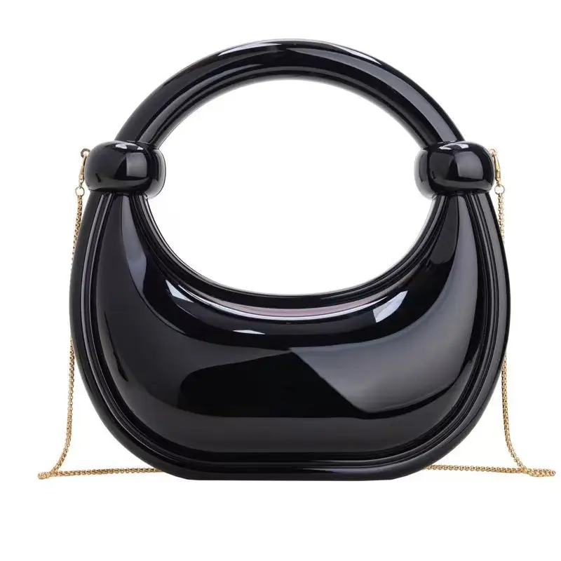Pink Laser Dumpling Bag with Chain Shoulder Crossbody