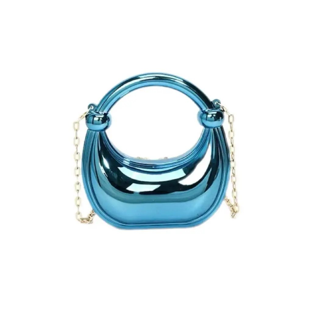 Pink Laser Dumpling Bag with Chain Shoulder Crossbody — feature 11