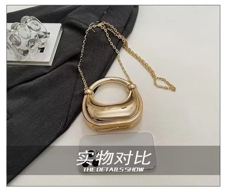 Pink Laser Dumpling Bag with Chain Shoulder Crossbody — feature 6