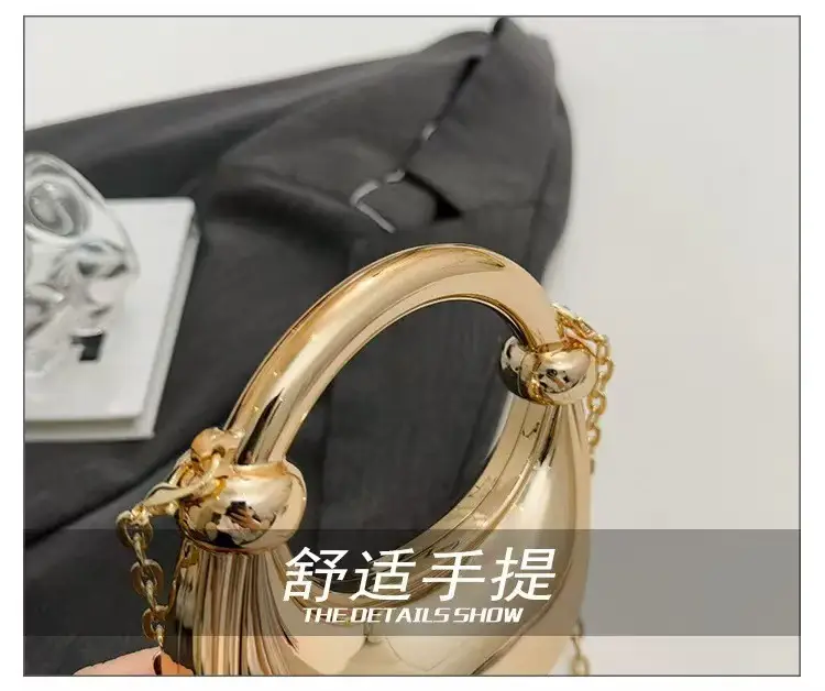 Pink Laser Dumpling Bag with Chain Shoulder Crossbody — feature 7