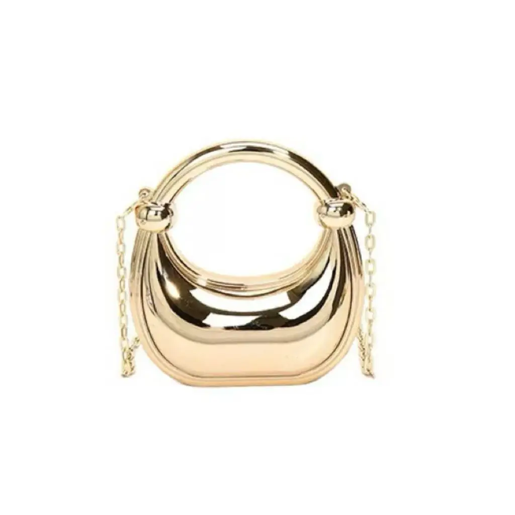 Pink Laser Dumpling Bag with Chain Shoulder Crossbody