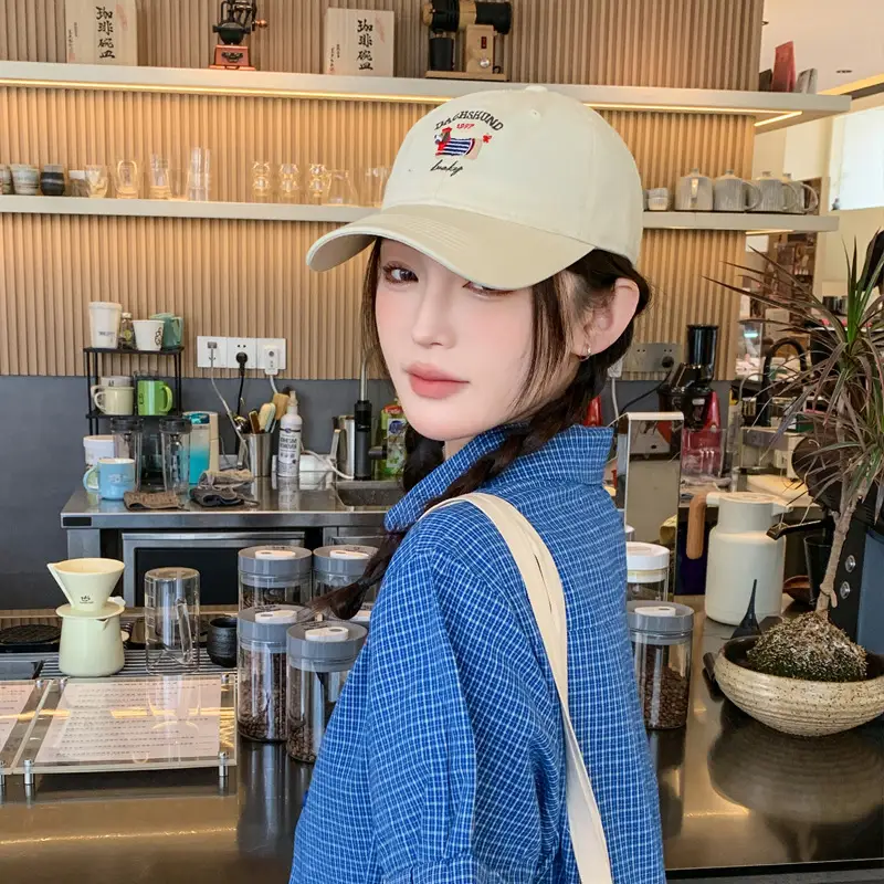 Dachshund Embroidered Baseball Cap Brown Women — feature 1
