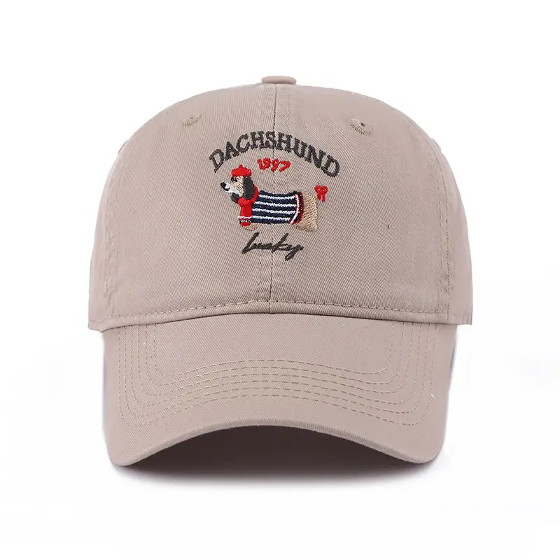 Dachshund Embroidered Baseball Cap Brown Women — feature 10