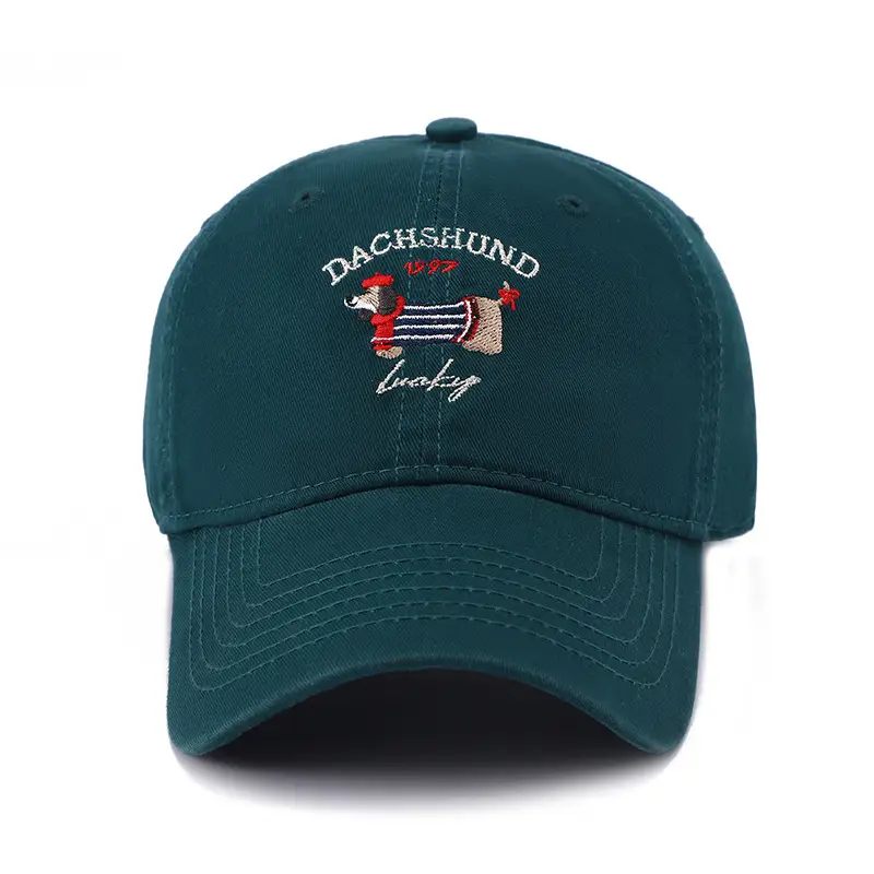 Dachshund Embroidered Baseball Cap Brown Women — feature 22