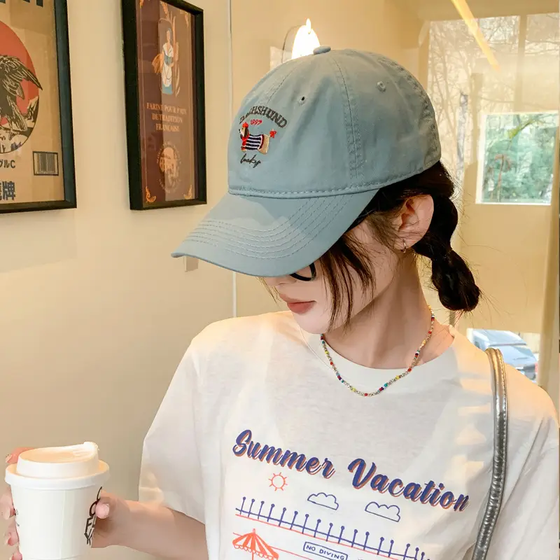 Dachshund Embroidered Baseball Cap Brown Women — feature 7