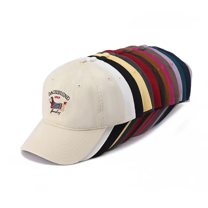 Dachshund Embroidered Baseball Cap Brown Women — feature 9