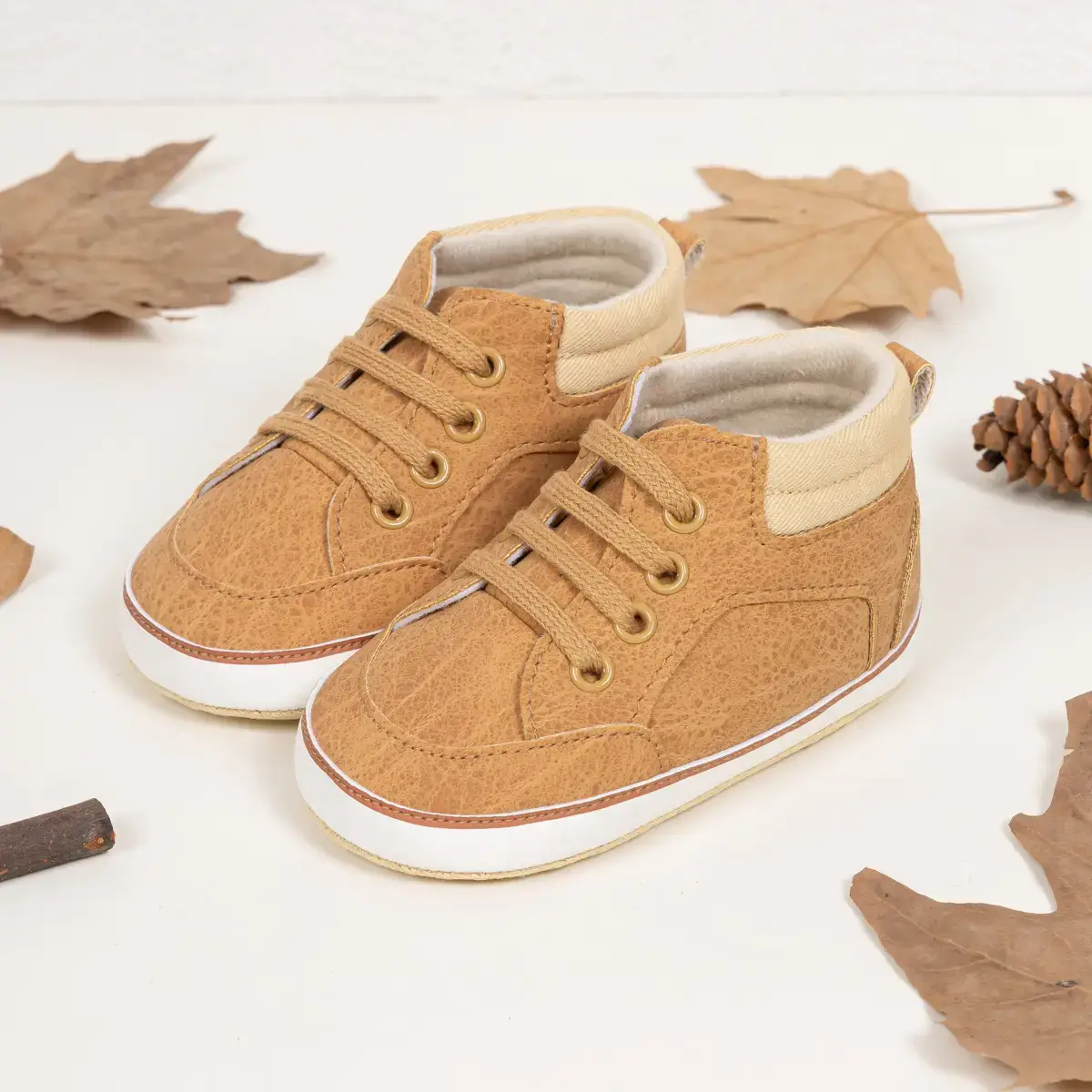 Toddler High Top Shoes Soft Sole Pu Casual Sports 0-1Y — feature 12