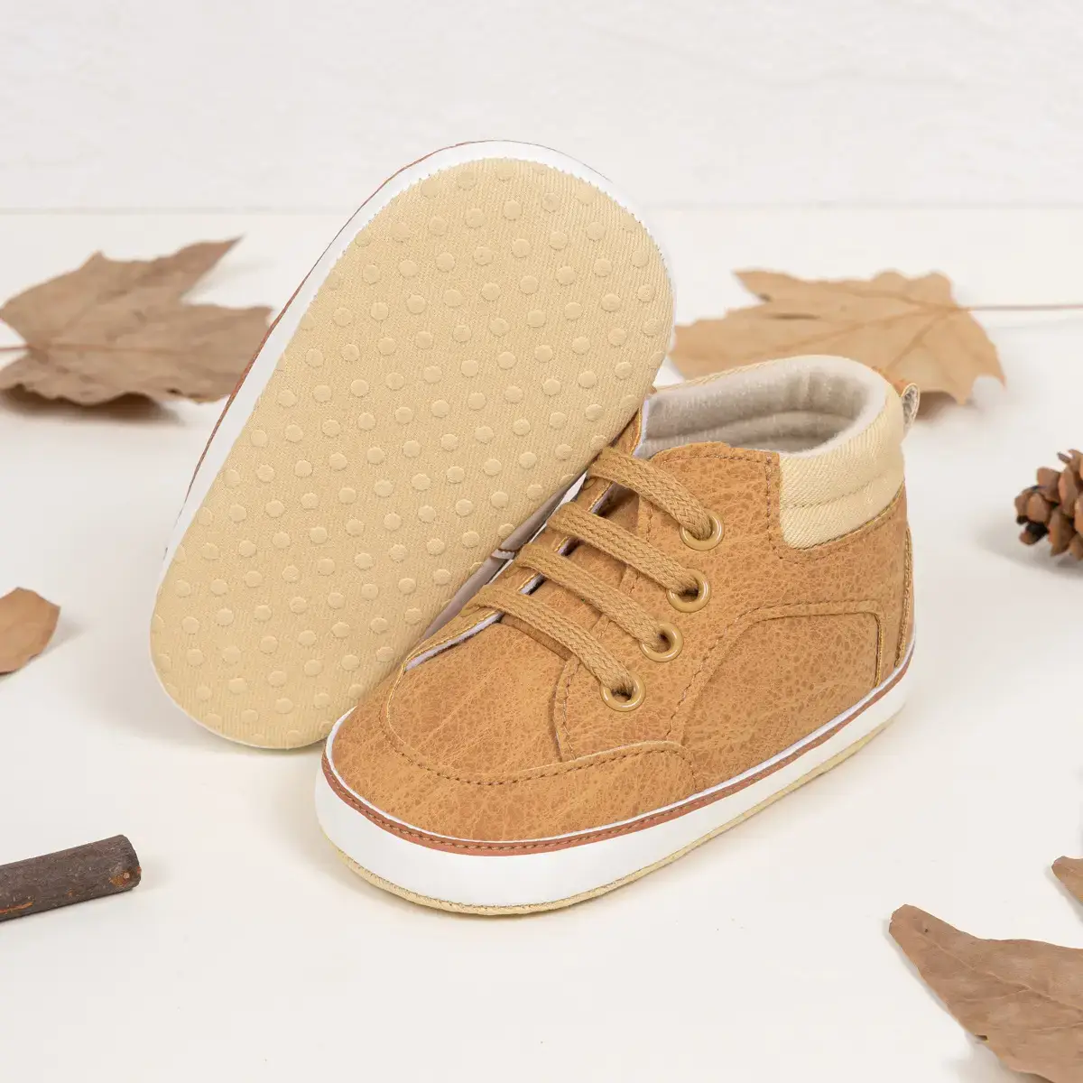 Toddler High Top Shoes Soft Sole Pu Casual Sports 0-1Y — feature 14