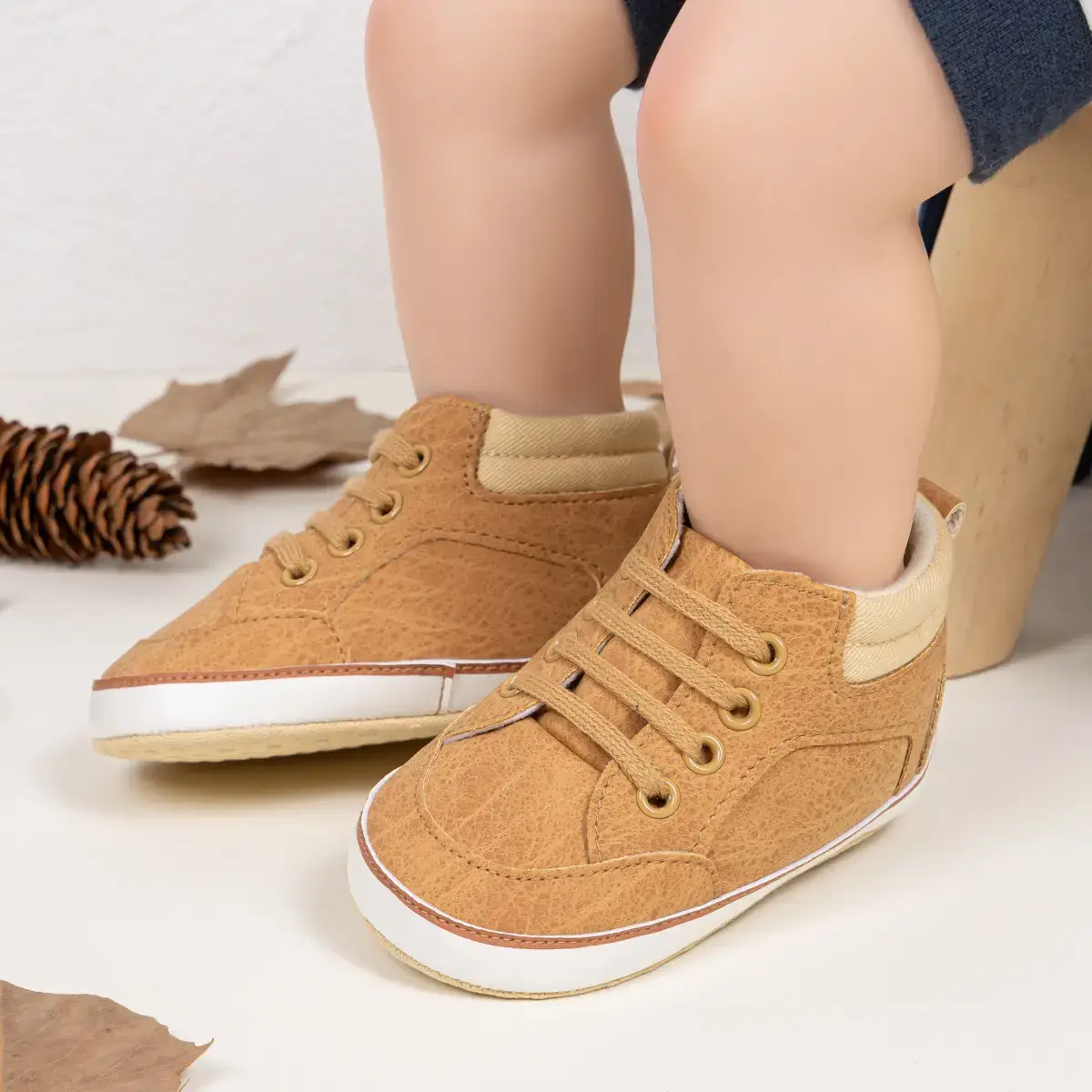 Toddler High Top Shoes Soft Sole Pu Casual Sports 0-1Y — feature 5