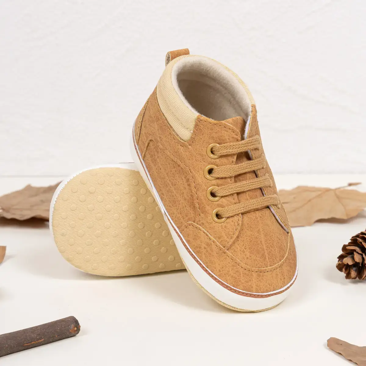 Toddler High Top Shoes Soft Sole Pu Casual Sports 0-1Y — feature 9