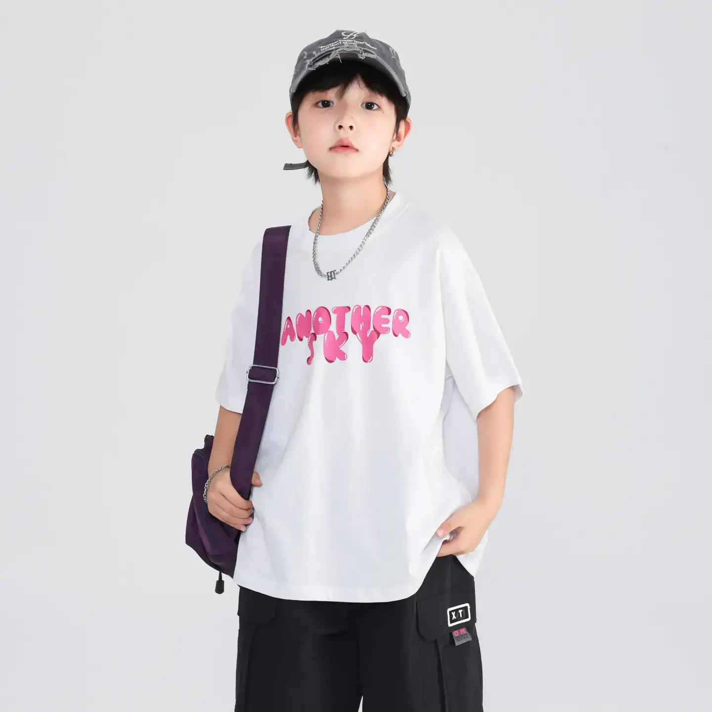 Boys White Cartoon Graffiti T-Shirt 2026 Kids - Image 3