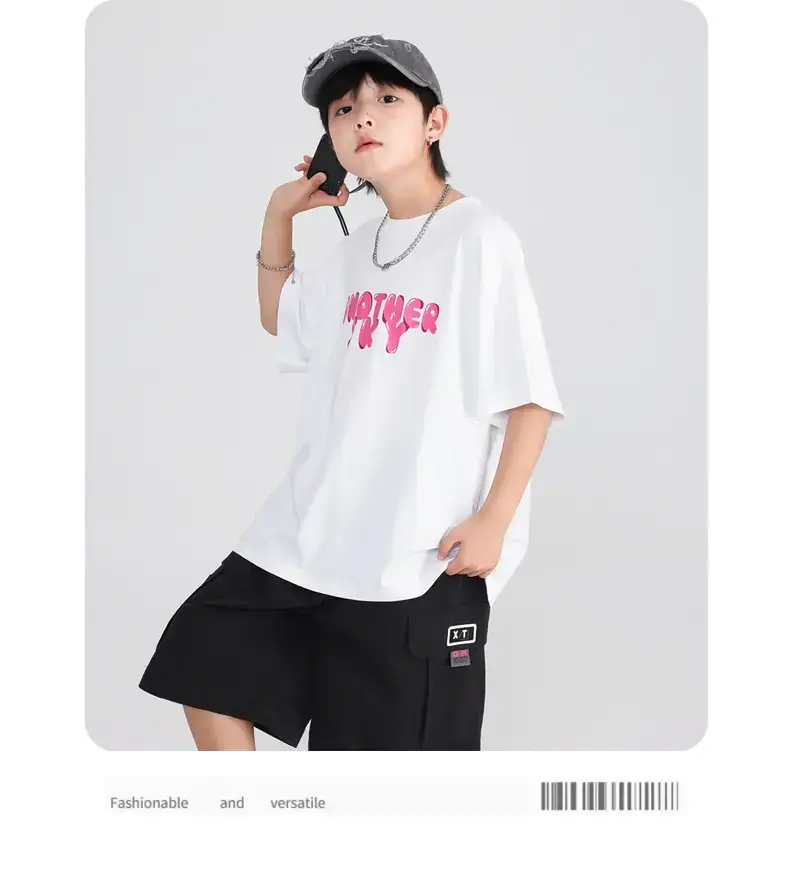 Boys White Cartoon Graffiti T-Shirt 2026 Kids — feature 9