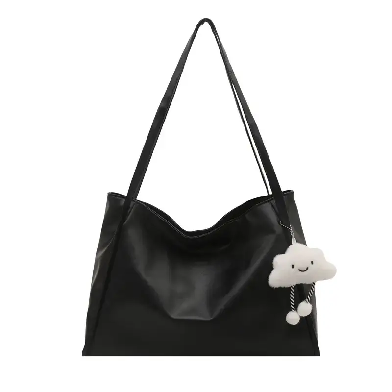 2025 New Retro Large Capacity Solid Color Casual Shoulder Tote Women - Image 15