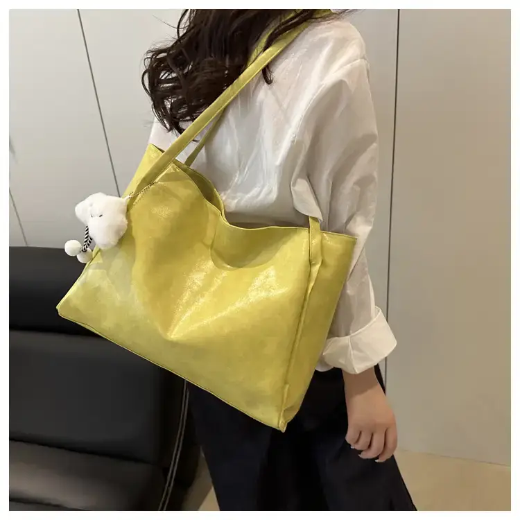 2025 New Retro Large Capacity Solid Color Casual Shoulder Tote Women — feature 11