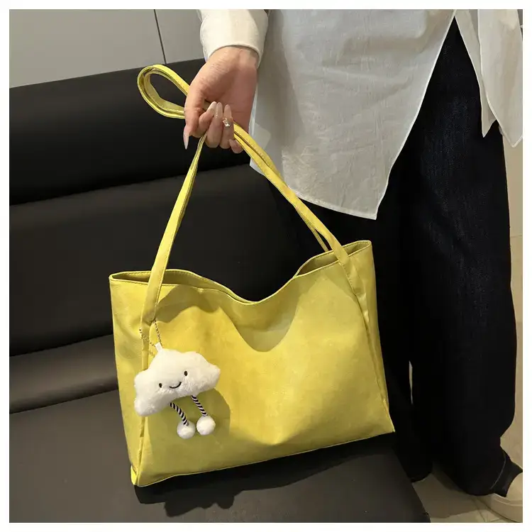2025 New Retro Large Capacity Solid Color Casual Shoulder Tote Women — feature 13