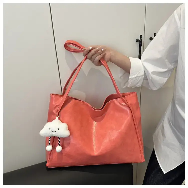 2025 New Retro Large Capacity Solid Color Casual Shoulder Tote Women — feature 16