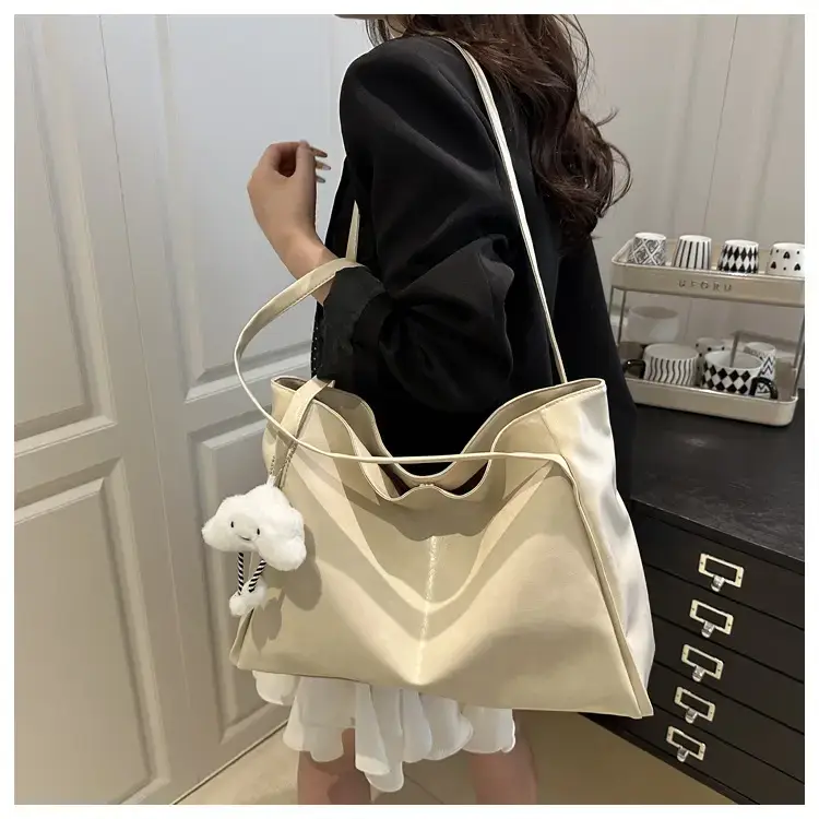 2025 New Retro Large Capacity Solid Color Casual Shoulder Tote Women — feature 20