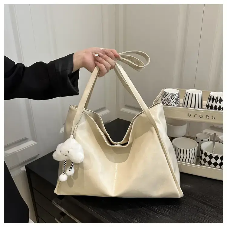 2025 New Retro Large Capacity Solid Color Casual Shoulder Tote Women — feature 22