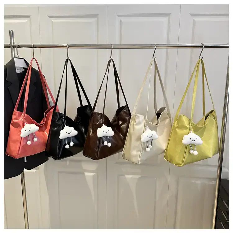2025 New Retro Large Capacity Solid Color Casual Shoulder Tote Women — feature 23