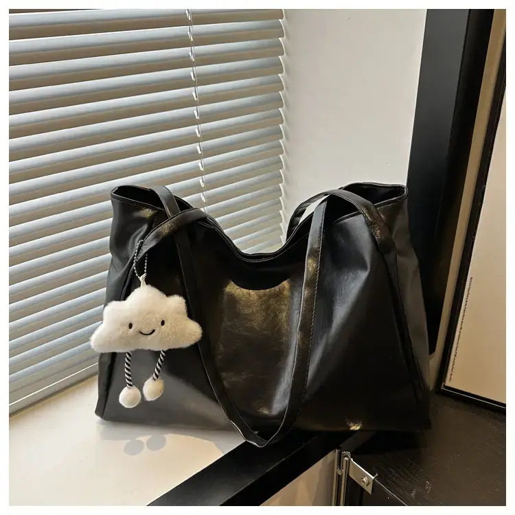 2025 New Retro Large Capacity Solid Color Casual Shoulder Tote Women — feature 25