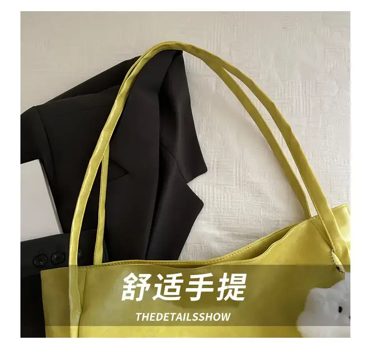 2025 New Retro Large Capacity Solid Color Casual Shoulder Tote Women — feature 3
