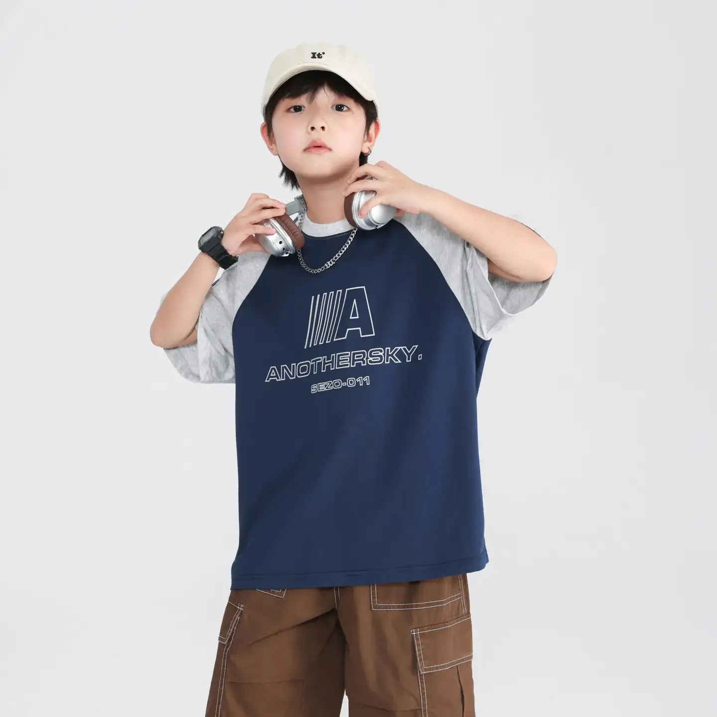 Boys Summer Contrast T-Shirt 2025 Ice Sense - Image 3